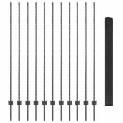 Ensemble de clôture en fil de fer à poule Lot de 2 Gris 