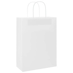 Sacs en papier 50 pcs avec poignées blanc 26x12x35 cm 