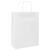 Sacs en papier 50 pcs avec poignées blanc 26x12x35 cm 