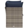 Canapé de jardin avec coussins 2 places gris en poly rotin 