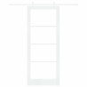 Ensemble de porte coulissante avec matériel Blanc 86x211 cm Bois massif en pin 