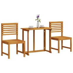 Ensemble de jardin bistro 3 pièces en bois d'acacia massif 