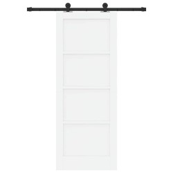 Porte coulissante avec quincaillerie 'ORKDAL'blanche en bois massif de pin 