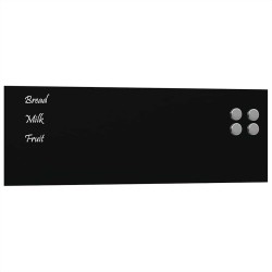 Tableau noir magnétique mural noir 60x20 cm verre trempé 