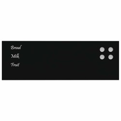 Tableau noir magnétique mural noir 60x20 cm verre trempé 
