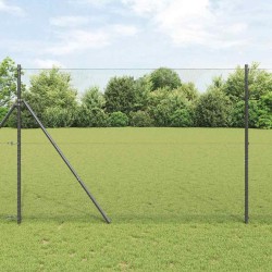 Clôture Kit de 2 Gris Métal 25 x 1,5 mètres Réglable 