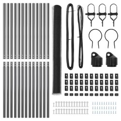 Clôture Kit de 2 Gris Métal 25 x 1,5 mètres Réglable 
