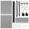 Clôture Kit de 2 Gris Métal 25 x 1,5 mètres Réglable 