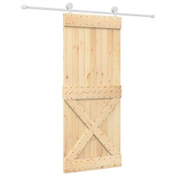 Porte coulissante et kit de quincaillerie 85x210 cm pin massif 