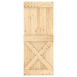 Porte coulissante et kit de quincaillerie 85x210 cm pin massif 