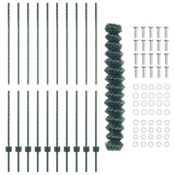 Clôture en treillis métallique avec 10 U Posts Vert 1,6x10 m Acier 