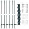 Clôture en treillis métallique avec 10 U Posts Vert 1,6x10 m Acier 