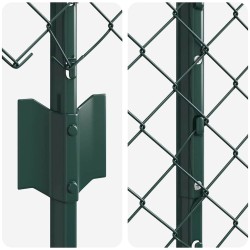 Clôture en treillis métallique avec 10 U Posts Vert 1,6x10 m Acier 