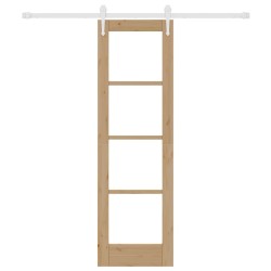 Porte coulissante avec quincaillerie 61x198.5 cm en bois massif de pin 