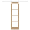 Porte coulissante avec quincaillerie 61x198.5 cm en bois massif de pin 