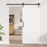 Porte coulissante avec ensemble de quincaillerie blanche 93x211 cm Bois massif de pin 