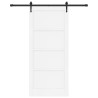 Porte coulissante avec ensemble de quincaillerie blanche 93x211 cm Bois massif de pin 
