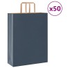 Sacs en papier 50 pcs avec poignées bleu 32x12x42 cm 