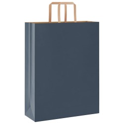 Sacs en papier 50 pcs avec poignées bleu 32x12x42 cm 