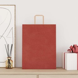 Sacs en papier 50 pcs avec poignées rouge 32x12x42 cm 