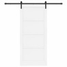 Porte Coulissante avec Kit de Matériel Blanche 93x211 cm Bois Massif Pin 