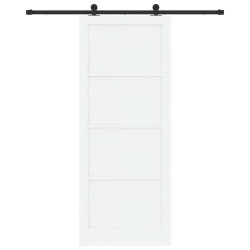 Porte coulissante avec set de quincaillerie blanche 93x232 cm Bois massif pin 
