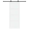Porte coulissante avec set de quincaillerie blanche 93x232 cm Bois massif pin 