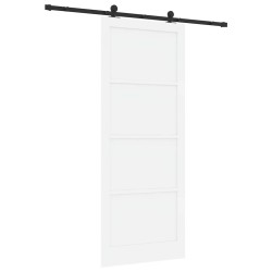 Porte coulissante avec set de quincaillerie blanche 93x232 cm Bois massif pin 