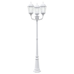 Poteau de lumière de jardin 3 lampes E27 Blanc 235 cm Aluminium 