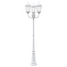 Poteau de lumière de jardin 3 lampes E27 Blanc 235 cm Aluminium 