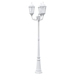 Poteau de lumière de jardin 3 lampes E27 Blanc 235 cm Aluminium 