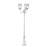 Poteau de lumière de jardin 3 lampes E27 Blanc 235 cm Aluminium 