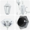 Poteau de lumière de jardin 3 lampes E27 Blanc 235 cm Aluminium 