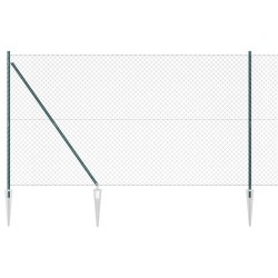 Jeu de Poteaux de Clôture Vert 1.5 x 25 m Acier galvanisé 