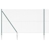 Jeu de Poteaux de Clôture Vert 1.5 x 25 m Acier galvanisé 