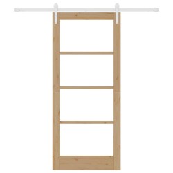 Porte coulissante avec quincaillerie 'ORKDAL'Bois massif & Verre 