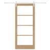 Porte coulissante avec quincaillerie 'ORKDAL'Bois massif & Verre 
