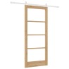 Porte coulissante avec quincaillerie 'ORKDAL'Bois massif & Verre 