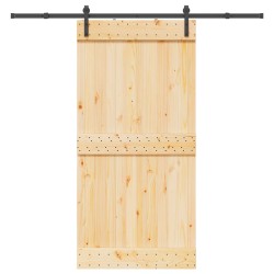 Porte coulissante et kit de quincaillerie 100x210 cm pin massif 