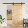 Porte coulissante et kit de quincaillerie 100x210 cm pin massif 