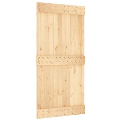 Porte coulissante et kit de quincaillerie 100x210 cm pin massif 