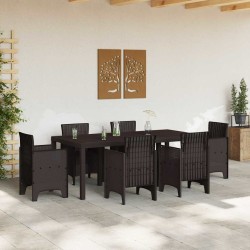 Table de jardin Marron 200x100x73 cm en poly rattan 