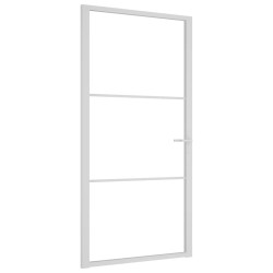 Porte intérieure 102,5x201,5 cm Blanc Verre ESG et aluminium 