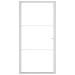 Porte intérieure 102,5x201,5 cm Blanc Verre ESG et aluminium 