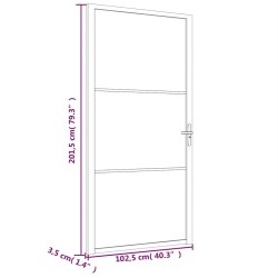 Porte intérieure 102,5x201,5 cm Blanc Verre ESG et aluminium 