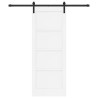 Porte coulissante avec matériel Blanc 78x202 cm Bois massif de pin 