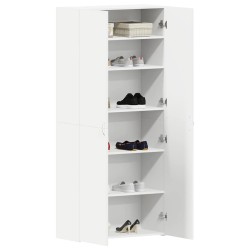 Armoire à chaussures Blanche 80x35.5x180 cm Bois d'ingénierie 