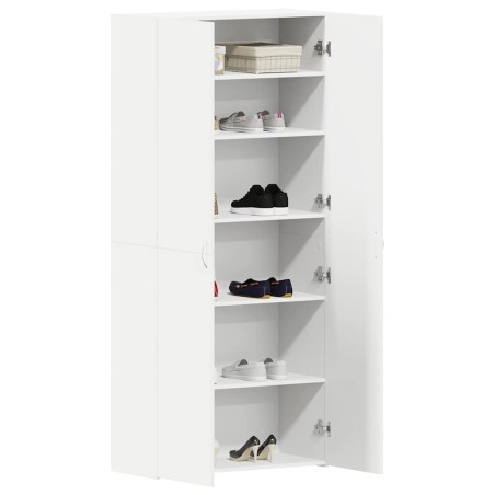 Armoire à chaussures Blanche 80x35.5x180 cm Bois d'ingénierie 
