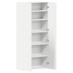 Armoire à chaussures Blanche 80x35.5x180 cm Bois d'ingénierie 