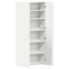 Armoire à chaussures Blanche 80x35.5x180 cm Bois d'ingénierie 
